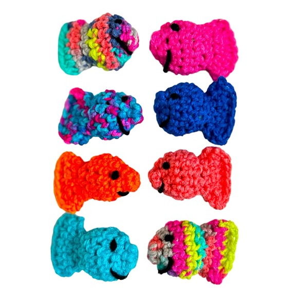 Hand Crafted Colorful Crochet 8 Potent Organic Catnip Fish Interactive Cat Toys - Picture 8 of 8